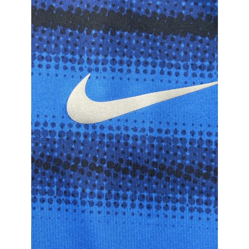 Nike Golf Polo Shirt Mens‎ XL Blue Black Striped Dri-FIT Athletic Training